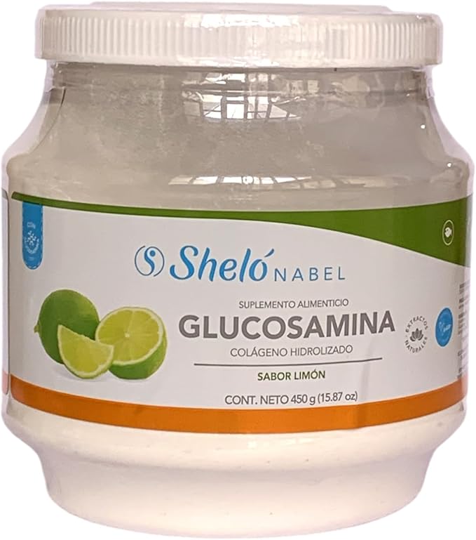 Shelo Nabel Hydrolyzed Collagen with Glucosamine and Key Lime Juice Dietary Supplement 15.87 oz (450g)