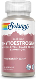 SOLARAY Once Daily Phytoestrogen - Phyto Estrogen Supplement for Women with Black Cohosh Dong Quai Wild Yam Soy Isoflavones - Women's Health Support - 60-Day Guarantee 30 Servings 30 VegCaps