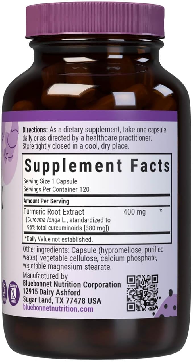 Bluebonnet Turmeric Root Extract Supplement 120 Count
