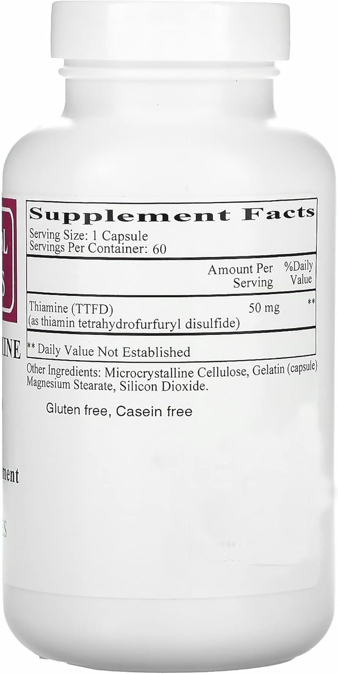 Ecological Formulas All Thiamine Vitamin B1 50 mg 2 X 60 Capsules