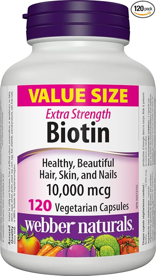 Webber Naturals Biotin Extra Strength 10000 mcg 120 Capsules