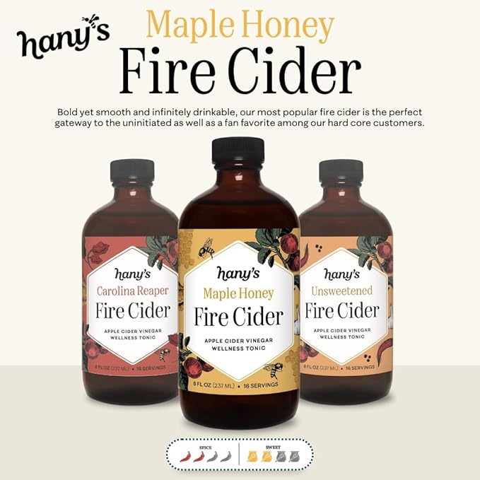 Hany's Harvest Fire Cider Sampler Pack – 8 fl oz Glass Bottle | All-Natural Small-Batch Handcrafted Non-GMO Gluten-Free