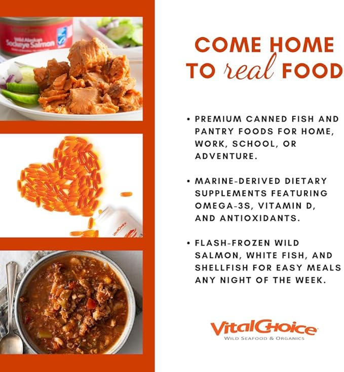Vital Choice MSC Astaxanthin in Wild Alaskan Sockeye Salmon Oil Dietary Supplement 90 Softgels
