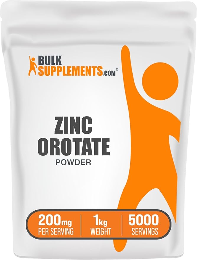 BulkSupplements.com Zinc Orotate Powder - Zinc Minerals Supplement for Immune Support - Gluten Free 200mg per Serving 1kg (2.2 lbs) (Pack of 1)