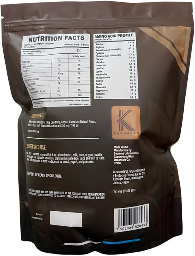 KARDAGAR Premium Whey Protein | Chocolate | Whey Protein Isolate | 33 Servings | 2.2 LBS
