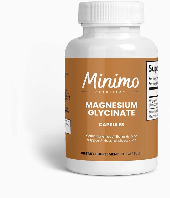 Magnesium Glycinate 275mg 3rd Party Tested Supplement to Support Stress Relief Sleep Heart Health Nerves Muscles and Metabolism* 90 Capsules