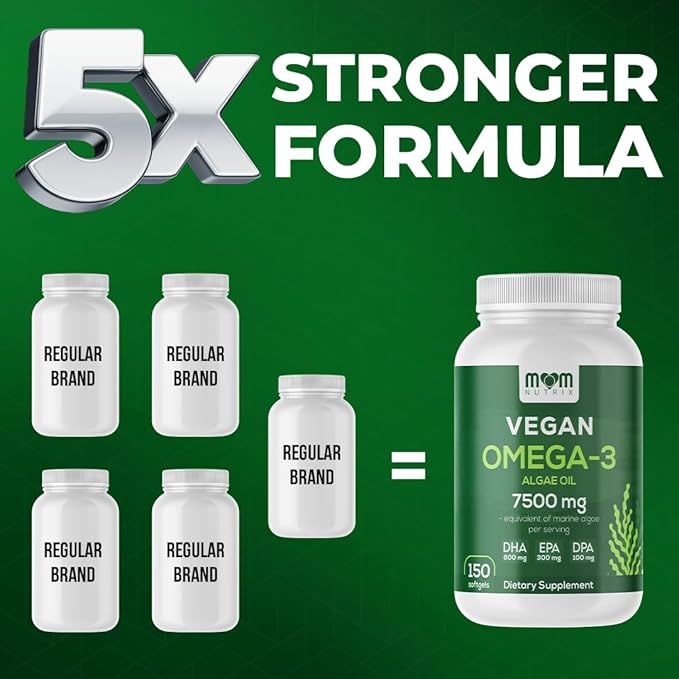 Fish Oil Alternative - Vegan Omega 3 Supplement Algae Oil DHA EPA DPA - Plant Based Omega 3 Fatty - Organic &amp Non-GMO - 150 Softgels