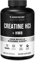 Jacked Factory Creatine HCL + HMB Capsules - Synergistic CON-CRET myHMB &amp Vitamin D Formula for Improved Growth Strength &amp Reduced Muscle Breakdown - 150 Capsules