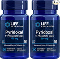 Life Extension Pyridoxal-5'-Phosphate Caps P5P 100 mg 90 Veg Capsules (Pack of 2) - Advanced Vitamin B6 Supplement