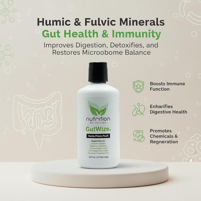 Humic Fulvic Blend – Liquid Supplement for Gut Health &amp Digestive Balance – Natural Plant-Based Shelf-Stable Vegan Non-GMO – 32 fl oz