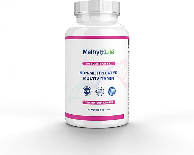 Methyl-Life® Non-Methylated Multivitamin | Essential Vitamins for Daily Energy Brain &amp Nervous System Support | Clean Label Vegan Capsules | 90 Count