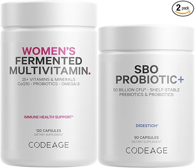 Codeage Daily Immune System Support Multivitamin for Women + Probiotics Bundle