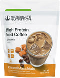 HERBALIFE NUTRITION High Protein Iced Coffee Drink Mix: (Caramel Macchiato 12 oz 347g) Energy and Protein Made From Real Coffee Low fat c
