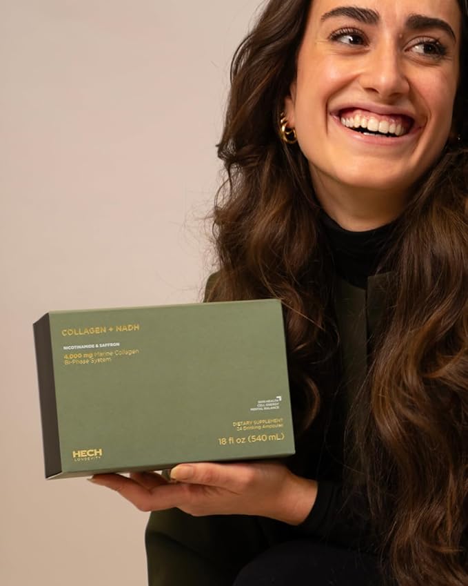 HECH® Collagen + NADH Nicotinamide &amp Saffron Emerald Green Liquid Supplement Wellness &amp Beauty Enhancing