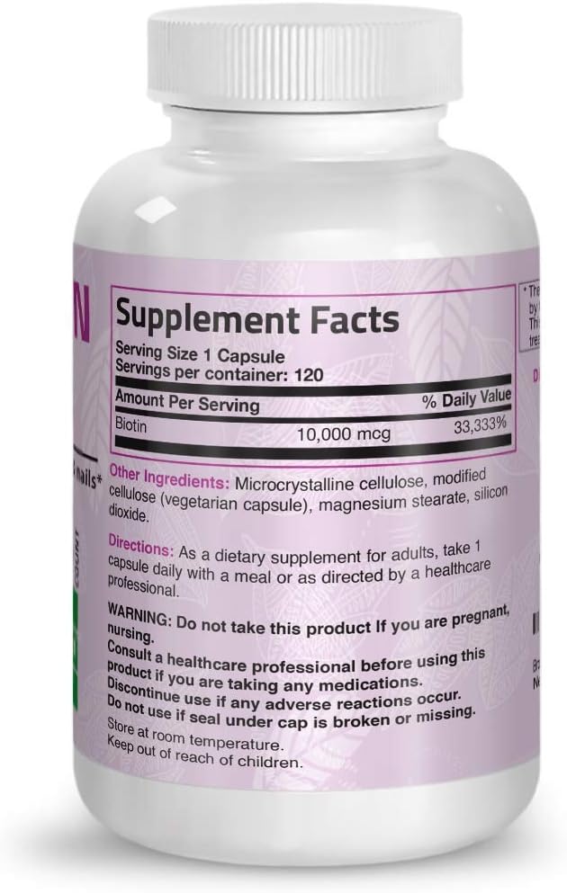 Bronson Marine Collagen Peptides Hydrolyzed Protein Powder + Ultra Biotin 10000 Mcg Hair Skin and Nails Supplement