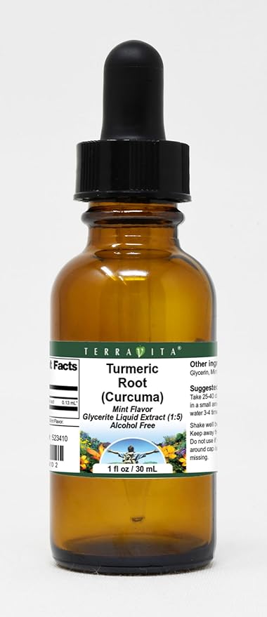 Turmeric Root (Curcuma) Glycerite Liquid Extract (1:5) - Mint Flavored (1 oz ZIN: 523410) - 3 Pack