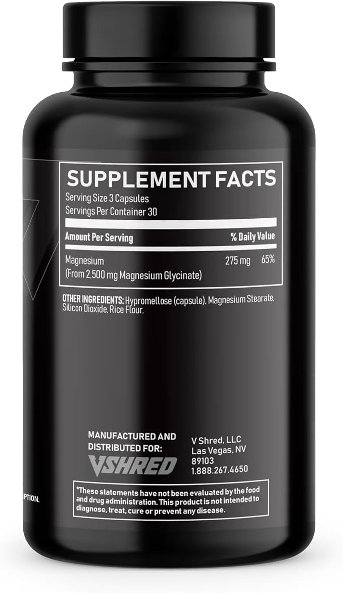 V Shred MD Magnesium Glycinate – Dr. Drew Approved Stress &amp Sleep Support – Formulated for Relaxation Energy Muscle Comfort &amp Nervous System Balance – 90 Capsules