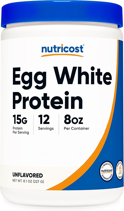 Nutricost Egg White Protein Powder 8oz (Unflavored) - Non-GMO Gluten Free