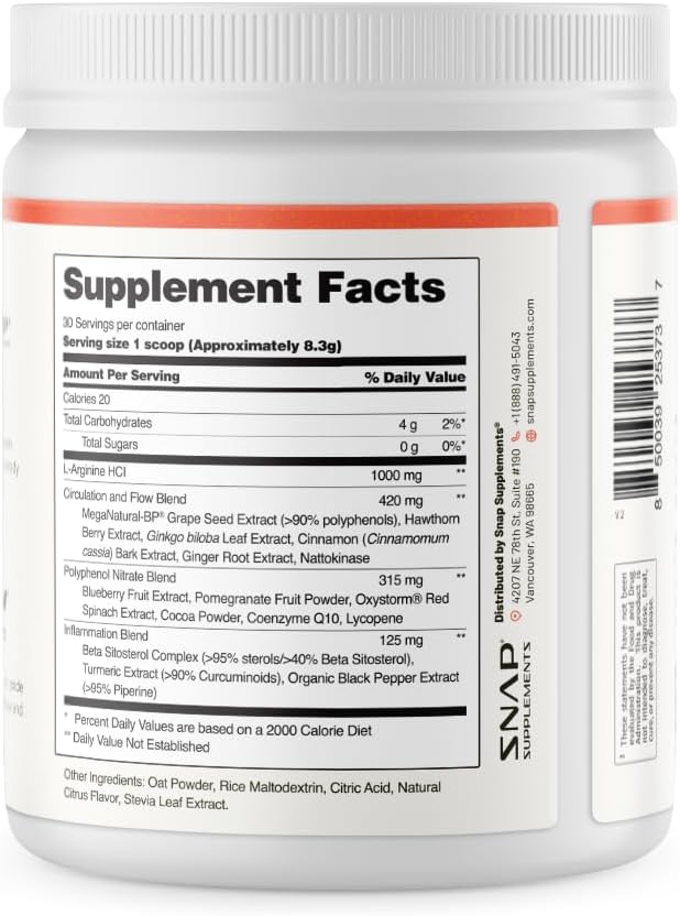 Snap Supplements Circulation Health Blood Circulation Supplements to Support Healthy Blood Flow and Circulation 250g