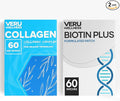 Veru Wellness Hair Skin Nail Duo Lifestyle Patches - Biotin Collagen - Self Adhesive Time Release Topical Patch 8-10 Hours (60 Day Supply)