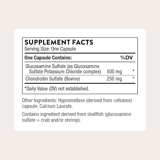 THORNE - Glucosamine &amp Chondroitin - Helps Maintain Healthy Joint Function &amp Mobility - Supports Normal Cartilage Formation* - Third-Party Certified - Gluten Dairy &amp Soy-Free - 90 Capsule