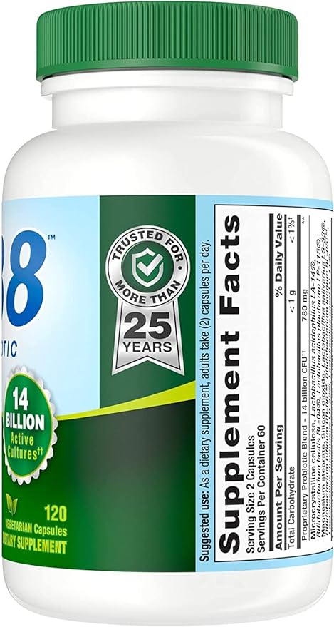 Nutrition Now PB 8 ProBiotic Acidophilus Vegetarian - 120 VegCap 2 Pack