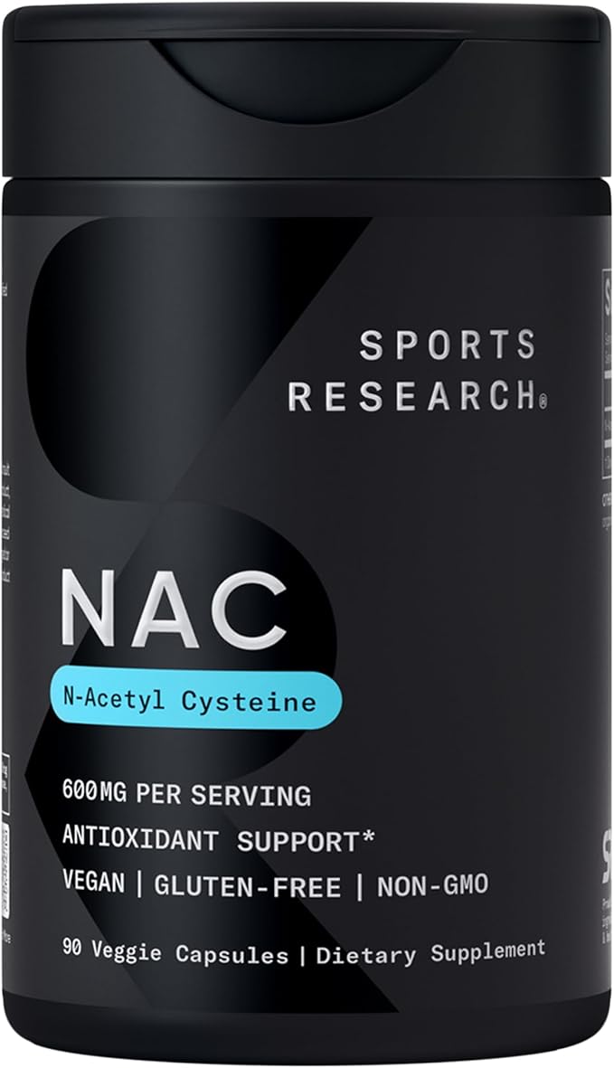 Sports Research Vitamin D3 K2 with Coconut Oil Turmeric Curcumin C3 Complex Softgels with Bioperine Black Pepper Extract &amp Organic Coconut Oil and N-Acetyl L-Cysteine (NAC) 600mg Veggie Capsules
