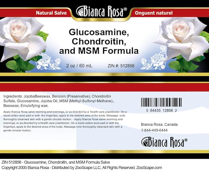 Bianca Rosa Glucosamine Chondroitin and MSM Formula Salve (2 oz ZIN: 512856)