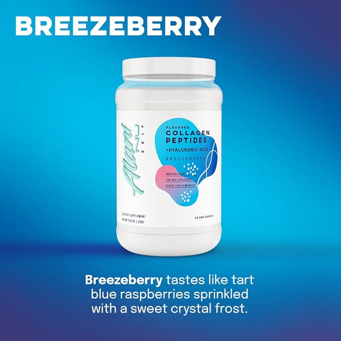 Alani Nu Collagen Peptides Powder BREEZEBERRY | 18g Protein | Supports Bone Skin and Nail Health | Collagen for Women | 80mg of Hyaluronic Acid | Gluten Free | Sugar Free | 14 Servings