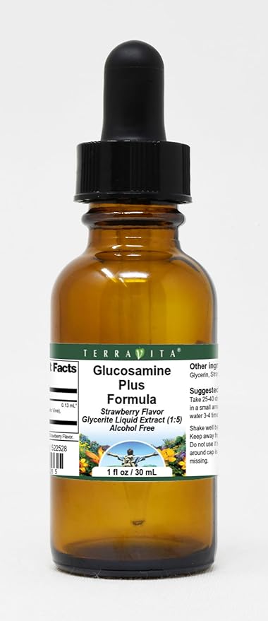 Glucosamine Plus Formula Glycerite Liquid Extract (1:5) - Strawberry Flavored (1 oz ZIN: 522528) - 3 Pack