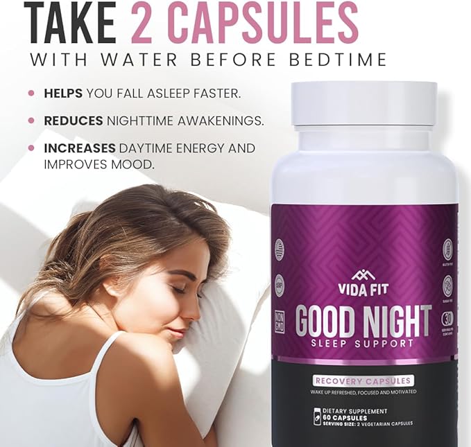 Good Night Natural Sleep Aid (60 Capsules) &amp Micronized Creatine Monohydrate Powder (150g) Bundle – Natural Sleep Support with Melatonin Ashwagandha &amp L-Theanine Plus Pure Vegan Creatine for