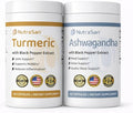 Ashwagandha 600mg Capsules &amp Turmeric Curcumin Bundle – Ashwagandha Root Extract with Black Pepper with Turmeric 900mg Curcuminoids Capsules