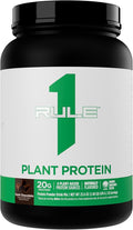 Rule 1 Plant Protein - Vegan Gluten-Free Dairy Free &amp Soy Free Protein Powder with 20g Protein per Serving (20 Servings Dark Chocolate)