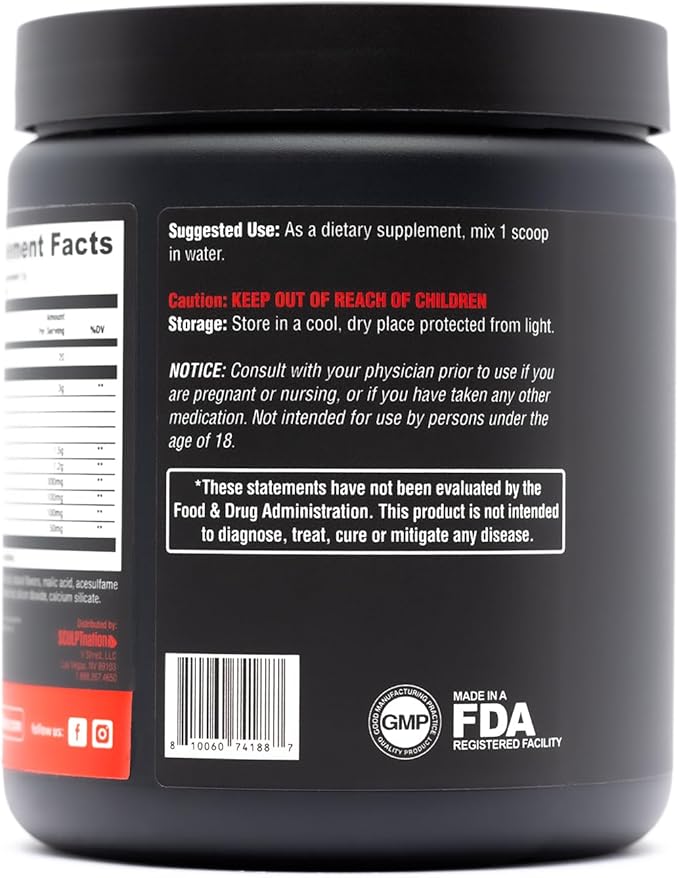Sculpt Nation by V Shred PreWorkout - Premium Pre Workout Powder with Amino Acids for Ultimate Performance Endurance and Energy Support Fruit Punch - 30 Servings