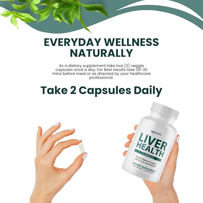 Liver Health Herbal Liver Support Supplement Liver Cleanse Detox &amp Repair Formula with Milk Thistle Silymarin Dandelion Root and Artichoke Extract for Liver Health 60 Capsules (1Pack)