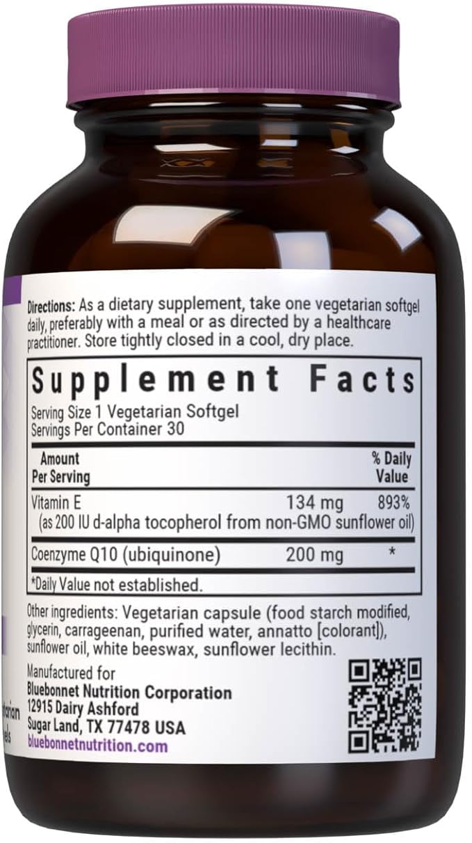 Bluebonnet CoQ-10 Vegetarian Softgels 200 mg 30 Count