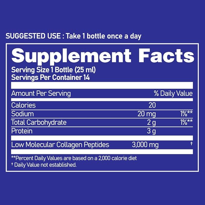 Loyal Age Signature Ampoule - Liquid Marine Multi Collagen Drink 3000mg Low Molecular Collagen Peptides Drinkable Supplement for Hair Skin Nail (1 Bottle Per Day 14 Bottles)