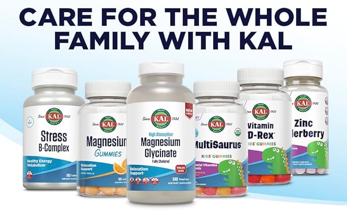 KAL Bone Meal Tablets Calcium Supplement w/Magnesium Vitamin D3 and K Bone Health Muscle and Nerve Function Support Rapid Disintegration Gluten Free Non-GMO 60-Day Guarantee 125 Serv 250ct