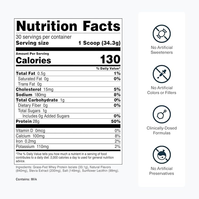 Transparent Labs Grass-Fed Whey Protein Isolate French Vanilla Creatine HMB Unflavored