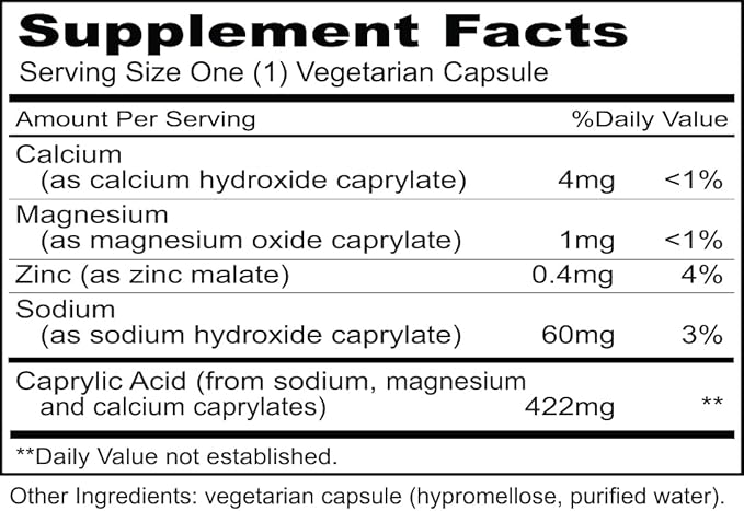 Priority One Vitamins Caprylic Priority 100 Capsules Designed to Support a Healthy Gut biome.*