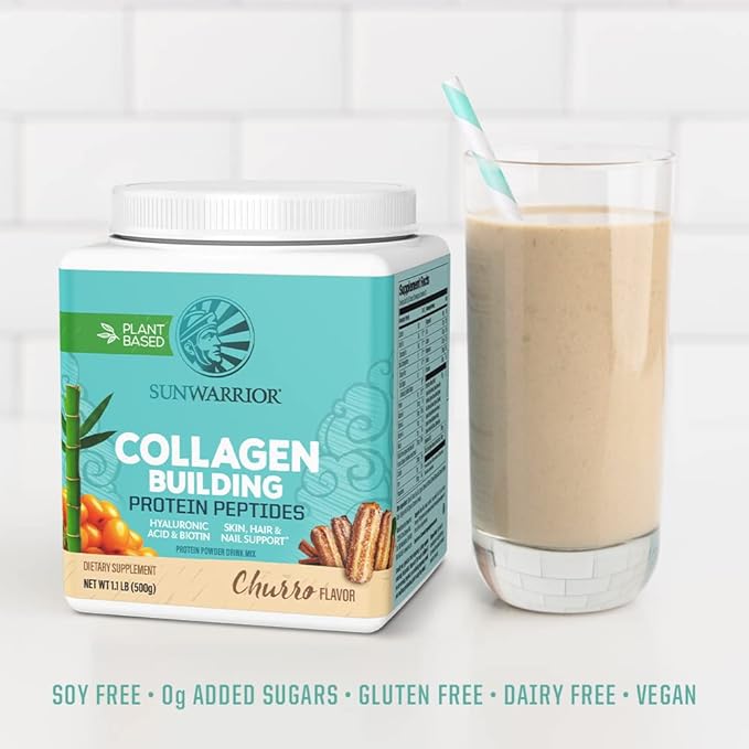 Vegan Collagen Protein Powder for Women Silica Plant Based Collagen Powder Churro Flavor with Vegan Hair Skin and Nails Vitamins Non-GMO No Added Sugar Soy Dairy &amp Gluten Free (Churro 20 Servings