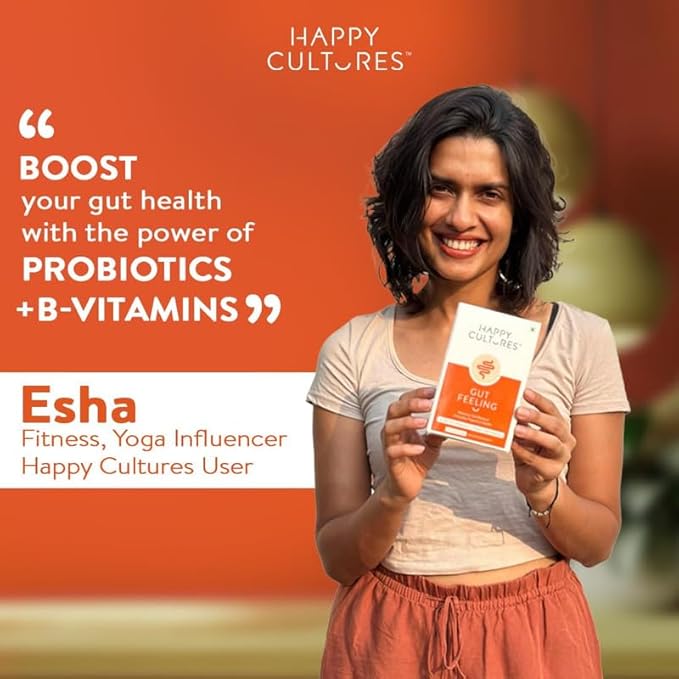 Happy Cultures Gut Feeling Digestion Supplement Probiotics Bacillus Coagulans 4.1 Billion Cfu to Help Bloating Ibs Digestion Clinically Tested - 30 Veg Capsules Pack of 2