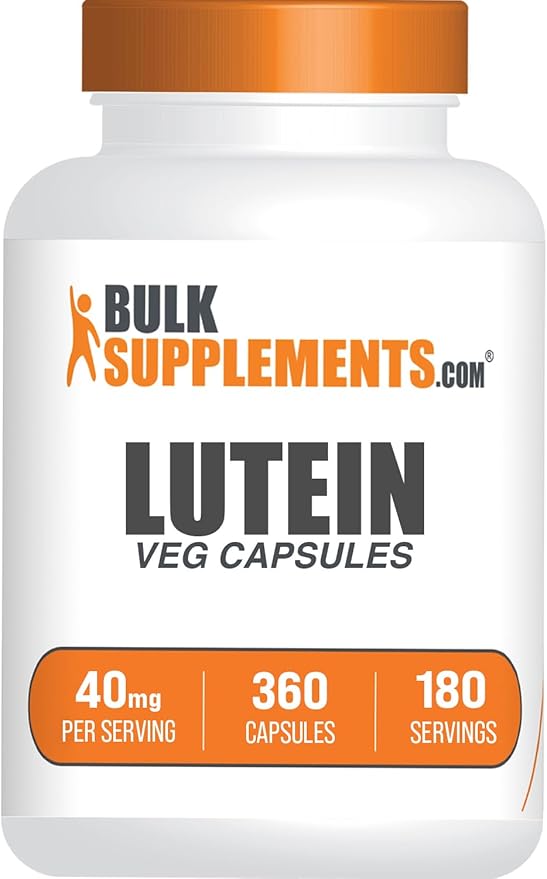 BulkSupplements.com Lutein Capsules - Eye Vitamins Antioxidant Source - Gluten Free 2 Capsules per Serving 40mg Serving 360 Count (Pack of 1)
