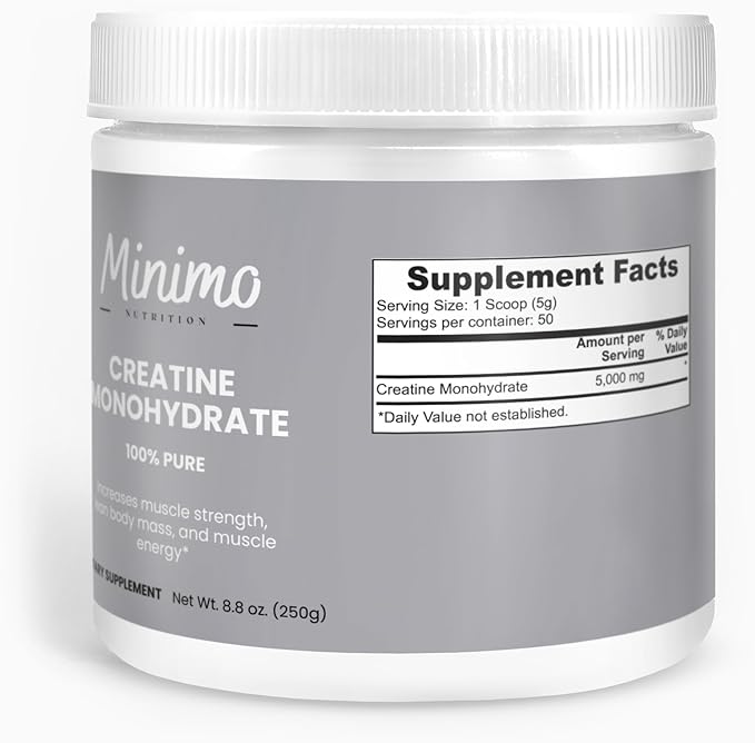 Creatine Monohydrate Powder 5000mg Per Serving 50 Servings 100% Pure Supports Muscle Energy &amp Strength 8.8 oz