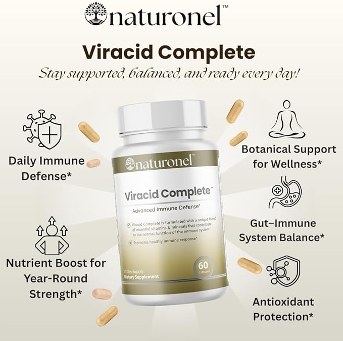 Viracid Complete – Comprehensive Immune Formula with Elderberry Echinacea Garlic Zinc L-Glutamine &amp Turmeric 95% Curcuminoids | Premium Supplement Made in USA GMP Certified (1)