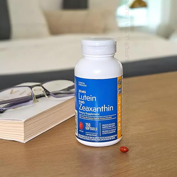 Members Mark Lutein with Zeaxanthin 25 mg &amp 5 mg (150 Count.) – Supports Eye &amp Vision Health Blue Light Protection USP Verified