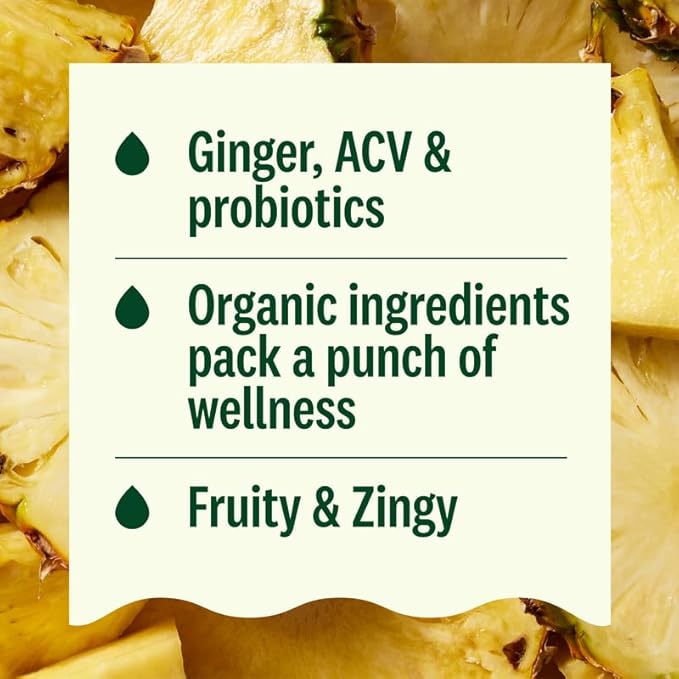 Suja Organic Digestion Shot (30 Pack) with Ginger and Apple Cider Vinegar | Immunity Boost &amp Digestive Support | Functional Shots | Cold-Pressed Juice with Live Probiotics | Plant-Based &amp Glut