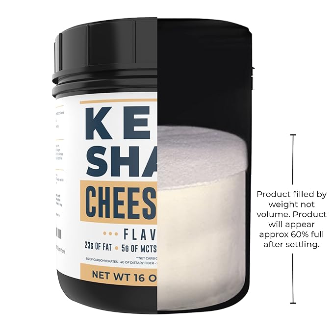 16oz Cheesecake Keto Meal Replacement Shake - Low Carb Keto Protein Powder Mix High Fat Protein Shake with MCTs from Coconut Oil Powder Collagen Peptides and Real USA Cream Cheese - 2 Net Carbs