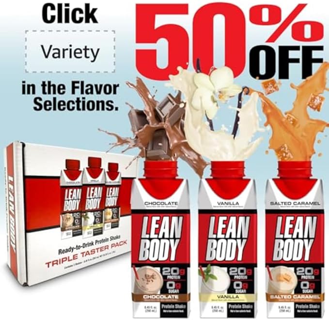Lean Body Ready-to-Drink Protein Shake 40g Protein Whey Blend 0 Sugar Gluten Free 22 Vitamins &amp Minerals (Recyclable Carton &amp Lid - Pack of 12) LABRADA (Chocolate Peanut Butter)