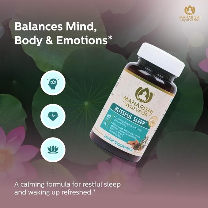 Maharishi Ayurveda Blissful Sleep® – 60 Tablets – Ayurvedic Herbal Blend with Ashwagandha Jatamansi &amp Indian Valerian – Promotes Falling Asleep Naturally &amp A Restful Night’s Sleep.*